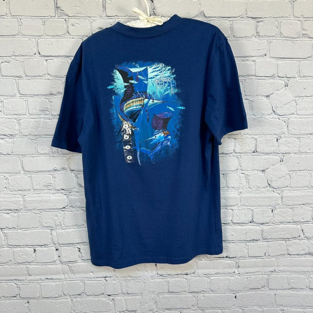 Guy Harvey Men’s Billfish Collection Cotton Short‎ Sleeve T-Shirt, Size M, Blue